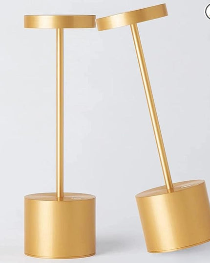 2Pack Cordless Table Lamp, Rechargeable LED Battery 5000mAh Metal USB Portable Powered Desk Lamp, 3 Levels Brightness Light for Restaurants Outdoor (2pack 10.25in Gold) - LeafyLoom