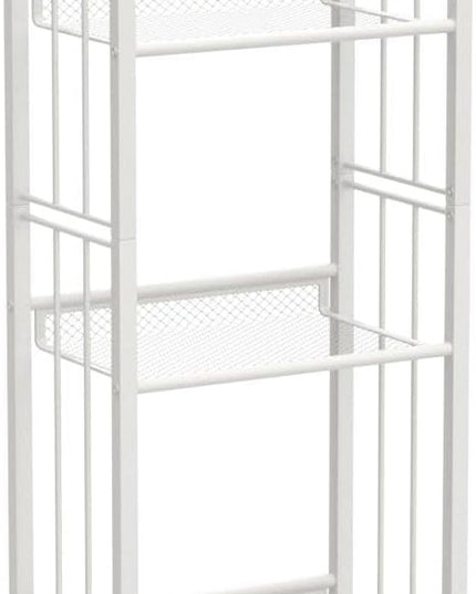 Bookshelf Storage Shelf Small Bookcase Freestanding Storage Stand for Living Room, Bedroom, Kitchen Rust Resistance, Easy Assembly Free Combination Multi-Functional Organizer (3 Tiers, White) - LeafyLoom