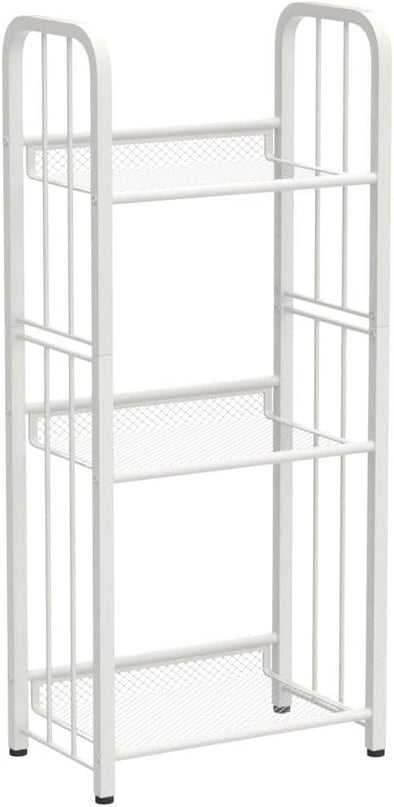Bookshelf Storage Shelf Small Bookcase Freestanding Storage Stand for Living Room, Bedroom, Kitchen Rust Resistance, Easy Assembly Free Combination Multi-Functional Organizer (3 Tiers, White) - LeafyLoom
