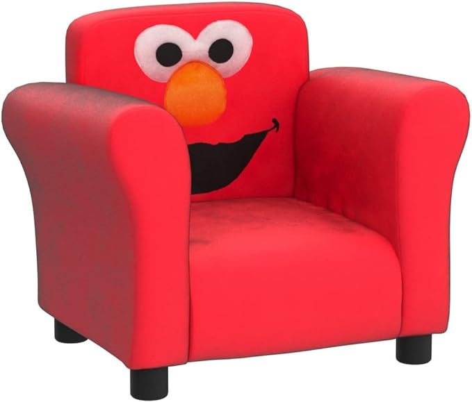 Sesame Street Elmo Upholstered Chair by Delta Children, Red - LeafyLoom