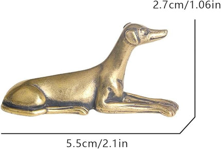 Vintage Solid Brass Miniature - Delicate Greyhound Desk Ornament for Pet Enthusiasts - Exquisite Collectible and Home Décor Accent（Greyhound） - LeafyLoom