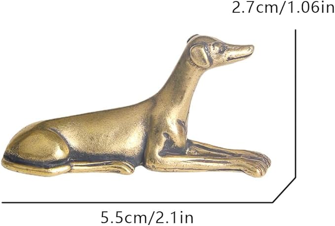 Vintage Solid Brass Miniature - Delicate Greyhound Desk Ornament for Pet Enthusiasts - Exquisite Collectible and Home Décor Accent（Greyhound） - LeafyLoom