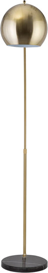 Modern Standing Adjustable Floor Lamp with Metal Dome Shade & Marble Base for Living Room - Corner Light Arc Lamps for Bedrooms in Brass Gold Finish, 99-1023F - LeafyLoom