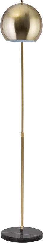 Modern Standing Adjustable Floor Lamp with Metal Dome Shade & Marble Base for Living Room - Corner Light Arc Lamps for Bedrooms in Brass Gold Finish, 99-1023F - LeafyLoom