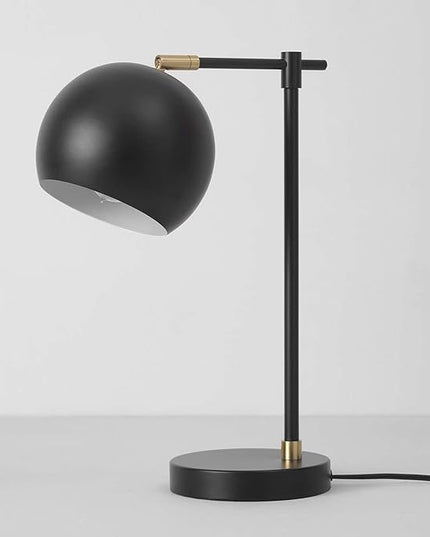 Globe Electric Novogratz x 65785 Charlotte 18" Table Lamp, Matte Black, Brass Accents - LeafyLoom