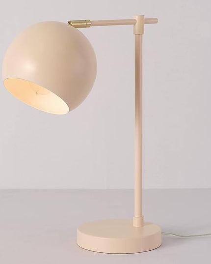 Globe Electric 52285 Hannah 18" Desk Lamp, Matte Pink, Brass Pivot Joint, in-Line On/Off Rotary Switch - LeafyLoom