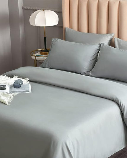 Bed Sheet Set - Brushed Microfiber Bedding - Bedding Sheets & Pillowcases - Deep Pockets - Easy Fit - Breathable & Cooling Sheets - 4 Piece California King Light Gray - LeafyLoom
