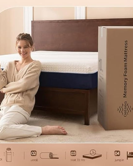 Cooling Gel Memory Foam Mattress Made in USA,Hybrid Mattress with Breathable Cover,Bed in a Box,Pressure Relieving,CertiPUR-US Certified (6 Inch, Full) - LeafyLoom