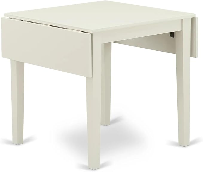 East West Furniture 1NDAB3-LWH-02 3 Piece Kitchen Set Contains a Rectangle Room Table with Dropleaf and 2 Light Beige Linen Fabric Parson Dining Chairs, 30x48 Inch - LeafyLoom