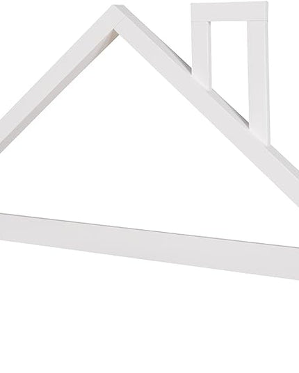 Jintop Full Size Wood Platform House-Shaped Headboard and Chimney,Bedroom Furniture Bed Frame W/ 10 Slat Support,Easy to Install,for Teens Kids Girls Boys,White - LeafyLoom