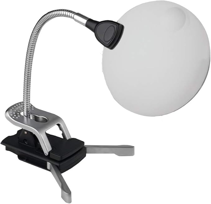 Daylight UN1161 Naturalight StarMag LED Flexilens with Base and Clip, Black/Silver - LeafyLoom