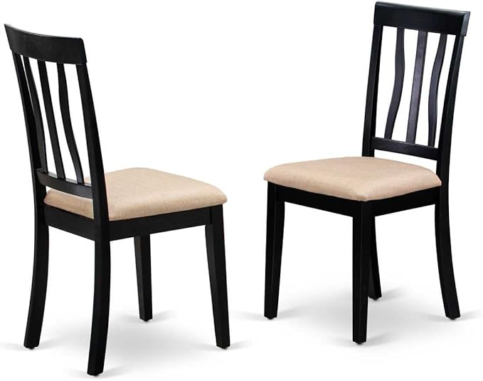 East West Furniture Eden 3 Piece Set for Small Spaces Contains a Round Dining Room Table with Pedestal and 2 Linen Fabric Upholstered Chairs, 30x30 Inch, ESAN3-BCH-C - LeafyLoom