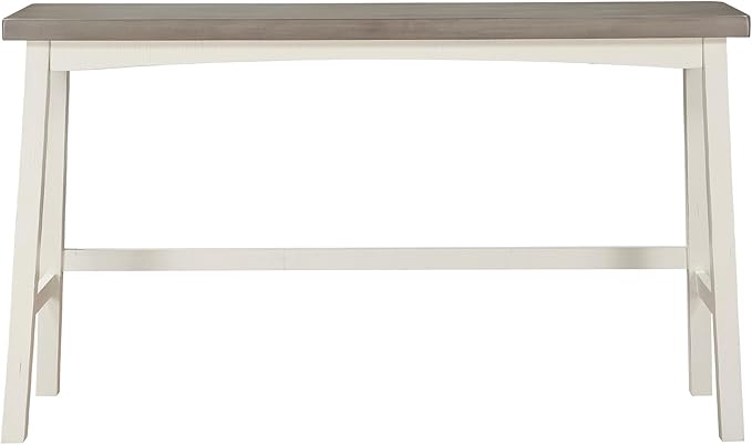 Lexicon Bar Table Set for 3, Small Kitchen table set Kitchen Island Table with 3 Saddle Bar Stools, 4 Piece Dining Table Set for Breakfast Nook, Living Room, Apartment, Pub Height, White/Coffee - LeafyLoom