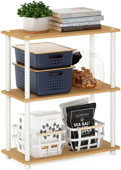 Furinno Turn-N-Tube Display Rack, 3-Tier Single, Beech - LeafyLoom