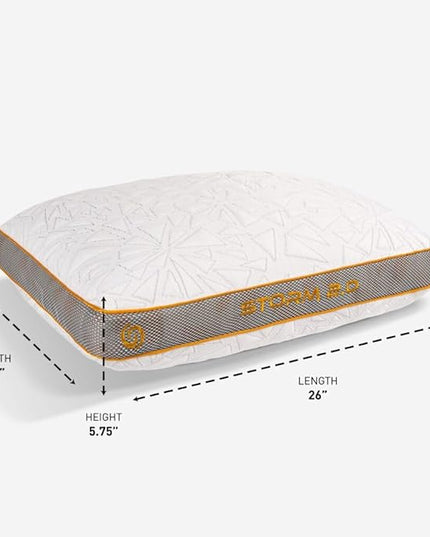 Bedgear Storm Performance Pillow - Size 2.0 - Cooling Pillow for Hot Sleepers - Medium Firmness Bed Pillow for All Sleep Positions - Hypoallergenic, Washable Removable Cover - 20" W x 26" L x 5.75" H - LeafyLoom