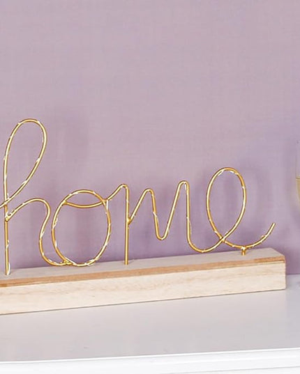 GUOCHENG home Alphabet Letter Light Battery Operated LED Table Lamps home Romantic Decorative Mood Lights Starry String Night Light, Wedding Christmas Bedroom Decor(Metal home) - LeafyLoom