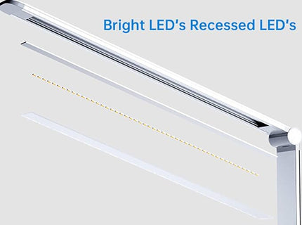Ambertronix Rechargeable Cordless LED Desk Lamp, 5 Brightness & 5 Lighting Modes, USB Charging Port, Aluminum Arms, Portable, Dimmable, Touch Control, Auto Timer (White) - LeafyLoom