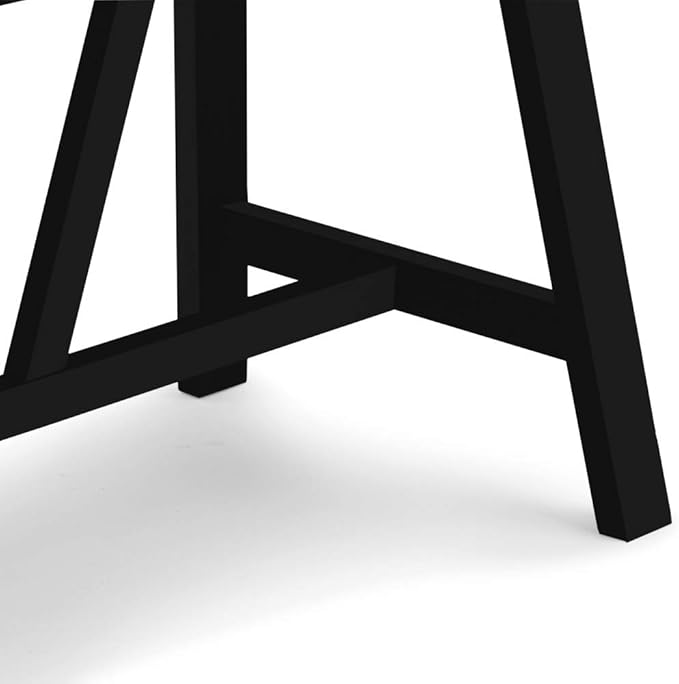 SIMPLIHOME Dylan SOLID WOOD Modern Industrial 60 inch Wide Home Office Desk, Writing Table, Workstation, Study Table Furniture in Black - LeafyLoom