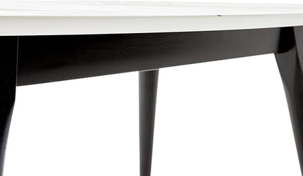 Elle Decor Clemintine Mid-Century Modern Living Room Furniture Collection, Oval Coffee Table, White Marble Print - LeafyLoom