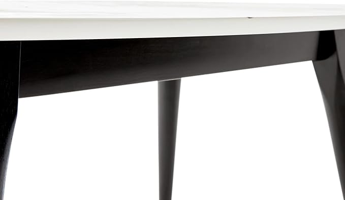 Elle Decor Clemintine Mid-Century Modern Living Room Furniture Collection, Oval Coffee Table, White Marble Print - LeafyLoom