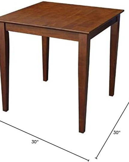 IC International Concepts International Concepts Shaker Leg Solid Wood Inch, Espresso Dining Table, 30 in x 30 - LeafyLoom