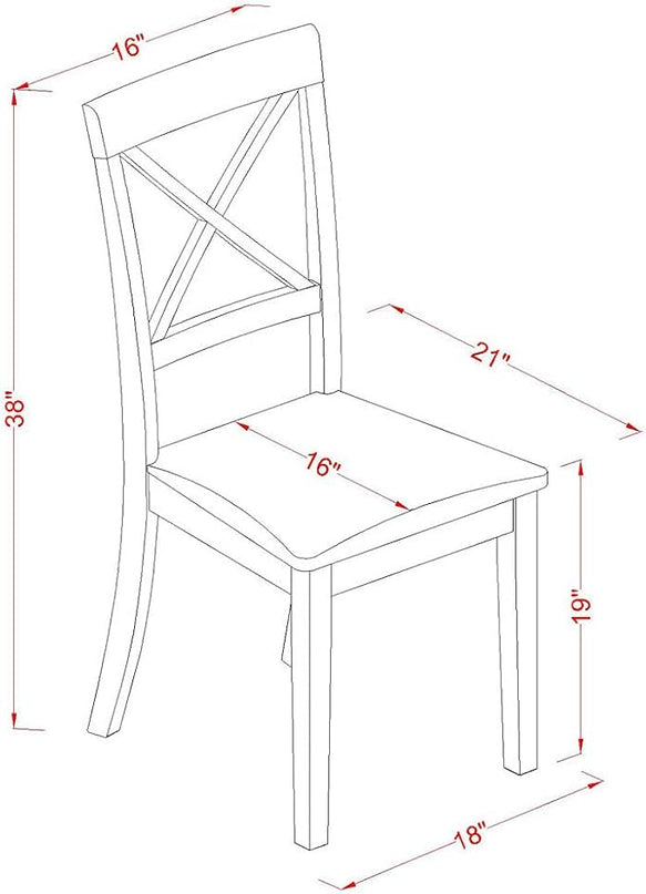 East West Furniture CABO7S-CAP-C Capri 7 Piece Modern Set Consist of a Rectangle Wooden Table and 6 Linen Fabric Dining Room Chairs, 36x60 Inch - LeafyLoom
