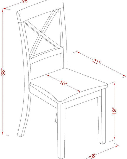 East West Furniture CABO5S-CAP-C Capri 5 Piece Set for 4 Includes a Rectangle Table and 4 Linen Fabric Kitchen Dining Chairs, 36x60 Inch - LeafyLoom