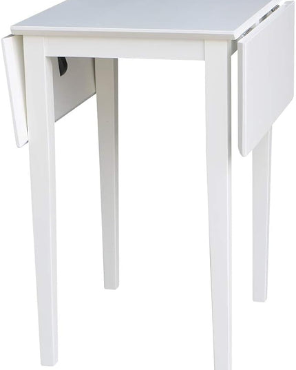 International Concepts Small Dropleaf Dining Table, White - LeafyLoom