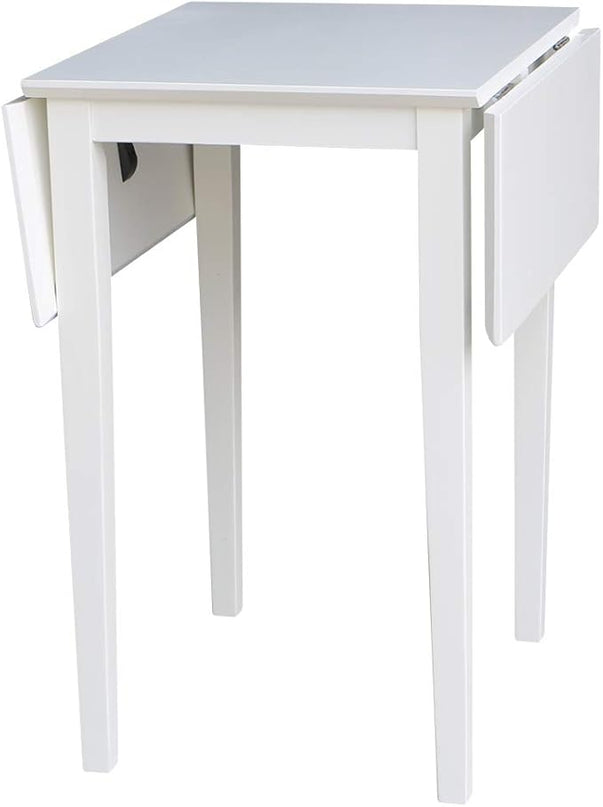 International Concepts Small Dropleaf Dining Table, White - LeafyLoom