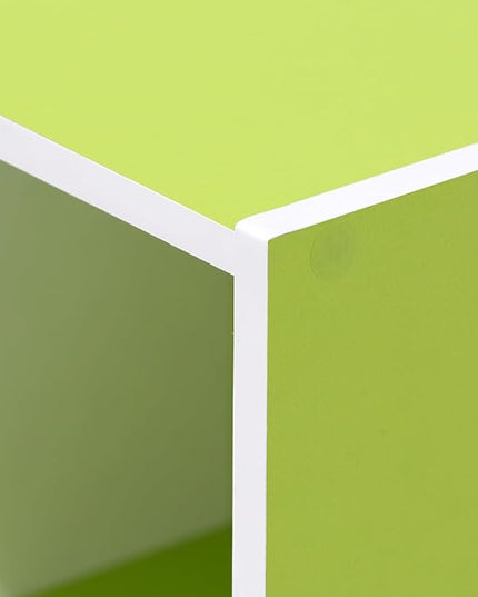 Furinno Pasir 3-Tier Open Shelf Bookcase, White/Green 11003WH/GR - LeafyLoom