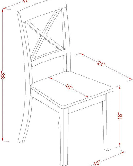 East West Furniture CABO7S-CAP-W Capri 7 Piece Set Consist of a Rectangle Kitchen Table and 6 Dining Chairs, 36x60 Inch - LeafyLoom