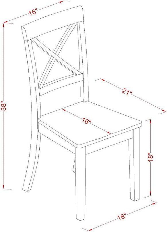 East West Furniture CABO7S-CAP-W Capri 7 Piece Set Consist of a Rectangle Kitchen Table and 6 Dining Chairs, 36x60 Inch - LeafyLoom