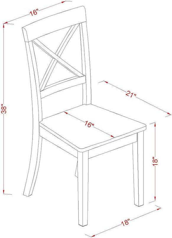 East West Furniture CAB7S-CAP-W Capri 7 Piece Kitchen Set Consist of a Rectangle Table and 6 Dining Room Chairs, 36x60 Inch - LeafyLoom