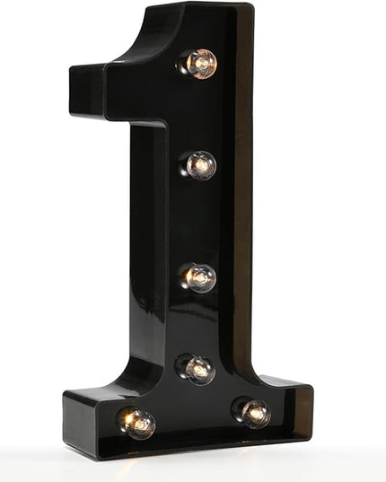Light Up Black Alphabet Marquee Number Sign LED Marquee Number Lights Sign for Night Light Home Bar Christmas Lamp Birthday Party Wedding Decoration 1 - LeafyLoom
