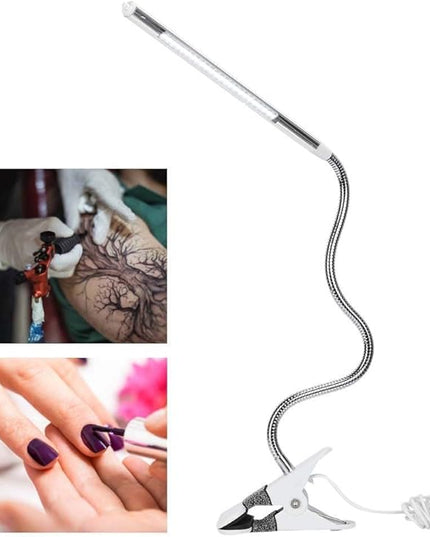 FILFEEL LED Clip - Portable Flexible Neck Desk Light for Tattoo/Manicure/Makeup USB Interface(Pearl White) - LeafyLoom