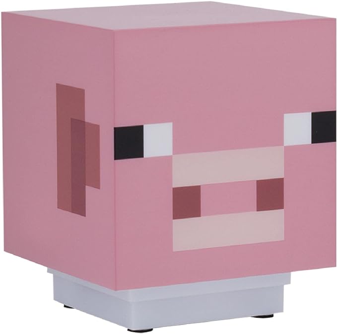 Paladone Minecraft Pig Light with Sound, Handheld Night Light & Fun Minecraft Toy for Kids, Minecraft Room Decor - LeafyLoom
