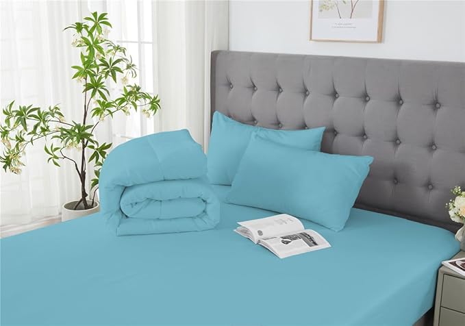3 Piece Solid Color All Season Bedding Comforter Set Microfiber Soft Lightweight Bedding Set for Kids Teens Adults Room Decor with 1 Comforter and 2 Pillowcases Full - LeafyLoom