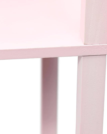 Simple Designs LF1014-LPK-2PK Three Shelf Etagere Organizer Storage Floor Lamp 2 Pack Set with White Linen Shade for Living Room, Bedroom, Office, Hallway, Light Pink - LeafyLoom