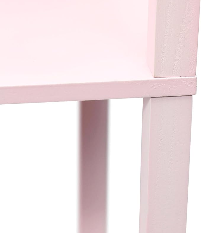 Simple Designs LF1014-LPK-2PK Three Shelf Etagere Organizer Storage Floor Lamp 2 Pack Set with White Linen Shade for Living Room, Bedroom, Office, Hallway, Light Pink - LeafyLoom