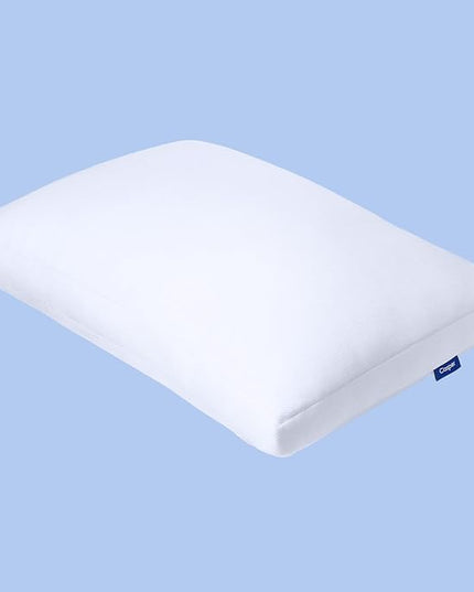 Casper Sleep Backrest Pillow, One Size, Gray & Sleep Essential Cooling Pillow, Standard, White - LeafyLoom