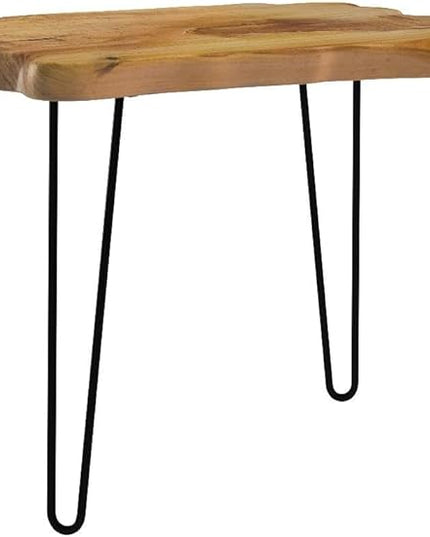 WELLAND Natural Edge Coffee Table, Small Square Cedar Wood Table, 28x20.5x20.5 inches, Unfinished - LeafyLoom
