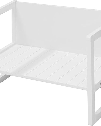 Roba Country-Farmhouse: Bench-White Wood Seating - LeafyLoom