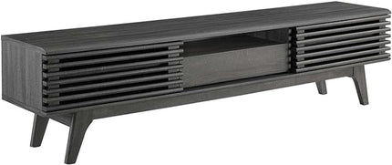 Modway Render Mid-Century Modern Low Profile 70 Inch TV Stand in Charcoal, 70" - LeafyLoom