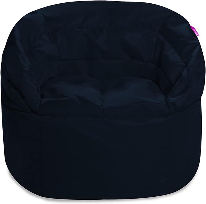 Posh Creations Structured Comfy Bean Bag Chair for Gaming, Reading, and Watching TV, Sonoma Lounge, Microsuede - Navy, Microsuede - Navy Blue - LeafyLoom