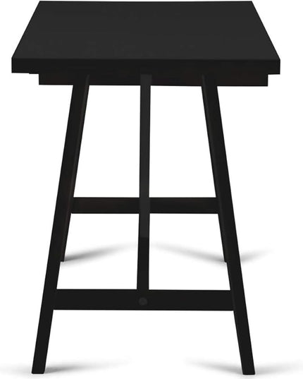 SIMPLIHOME Dylan SOLID WOOD Modern Industrial 60 inch Wide Home Office Desk, Writing Table, Workstation, Study Table Furniture in Black - LeafyLoom