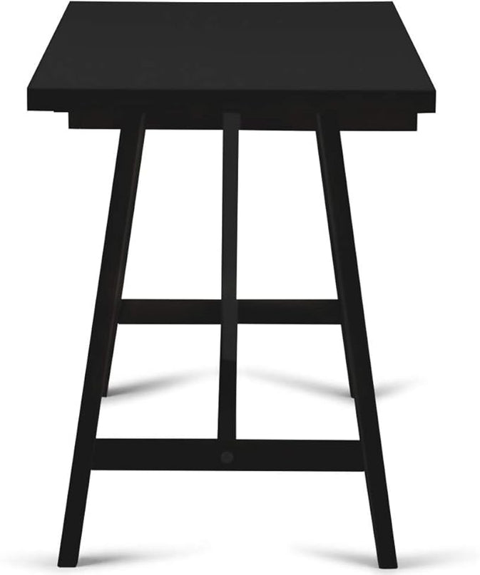 SIMPLIHOME Dylan SOLID WOOD Modern Industrial 60 inch Wide Home Office Desk, Writing Table, Workstation, Study Table Furniture in Black - LeafyLoom