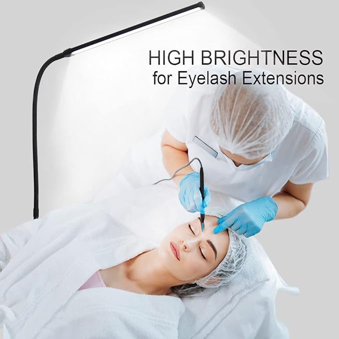 Bright LED Floor Lamp Adjustable Gooseneck Standing Eyelash Light for Eyelash Extensions tattooing Light Reading lamp - LeafyLoom