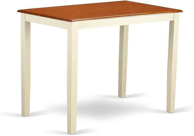 East West Furniture YAVN5-WHI-W 5 Piece Kitchen Counter Set Includes a Rectangle Dining Room Table and 4 Dining Chairs, 30x48 Inch, Buttermilk & Cherry - LeafyLoom