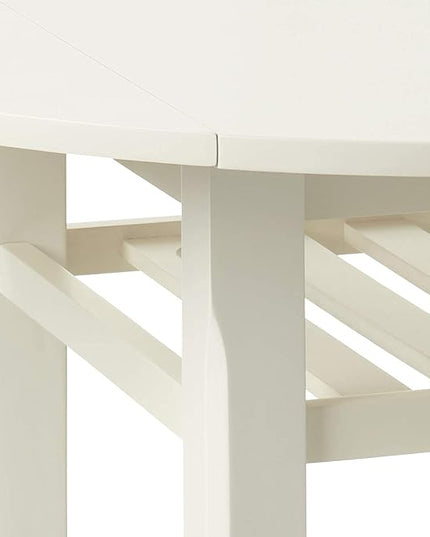 NicBex Dining Table Contemporary Kitchen Table Farmhouse Rustic Counter Height Table in Cream with Storage for Small Place Round Dining Table, Easy Assembly, Cream - LeafyLoom