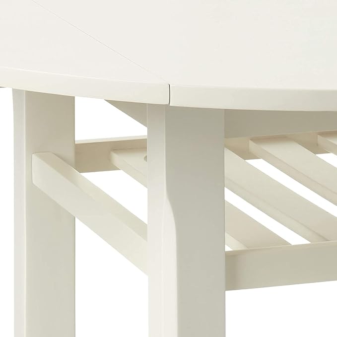 NicBex Dining Table Contemporary Kitchen Table Farmhouse Rustic Counter Height Table in Cream with Storage for Small Place Round Dining Table, Easy Assembly, Cream - LeafyLoom